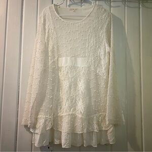 Indigo Soul boho lace tunic blouse -large